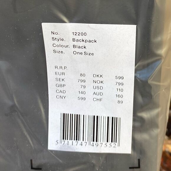 Rains Black Waterproof Backpack. New! NWT Unisex - Picture 5 of 5
